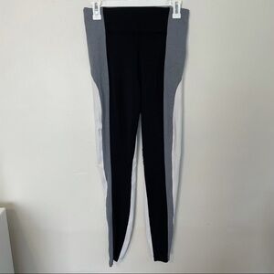 Athleta Crest Colorblock Tight Leggings Black White Gray Sz S